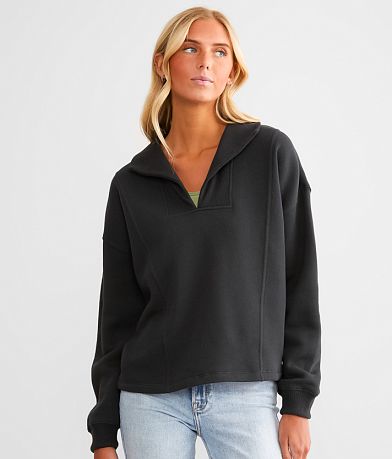 White Crow Split Neck Pullover full left side view