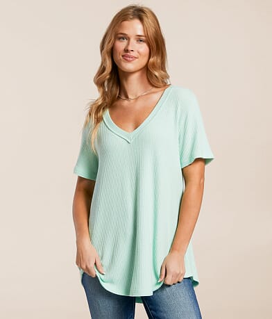 White Crow Callie Ribbed Top full right side view