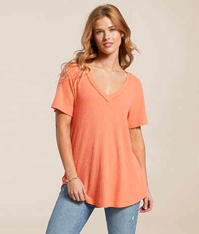 White Crow Callie Ribbed Top front view