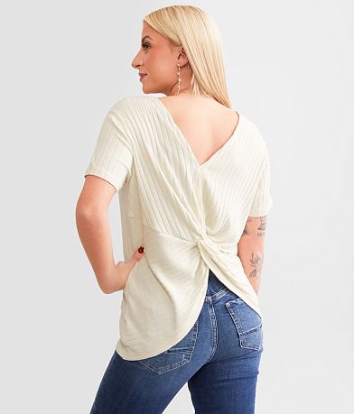 White Crow Joan Soft Rib Top front view