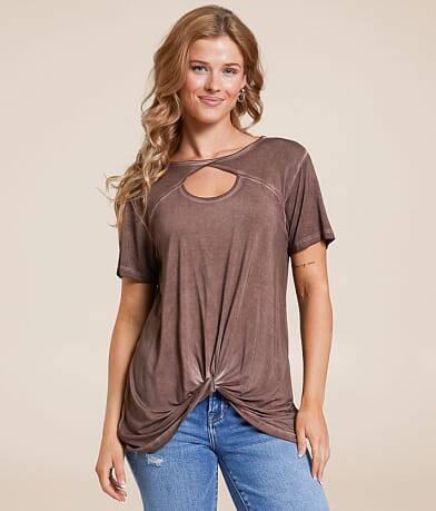 White Crow Frey Twisted Front Top front view