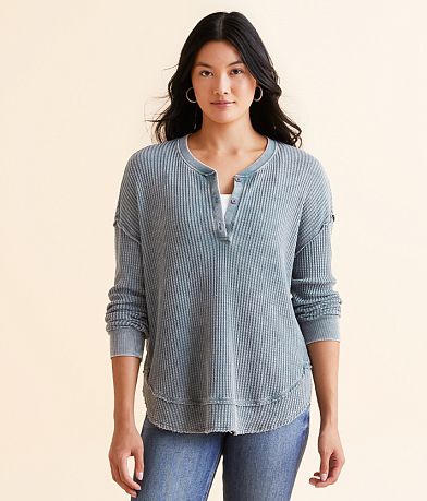 White Crow Marlee Thermal Henley front view