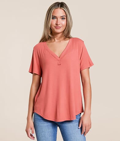 White Crow Ada Ribbed Top front view