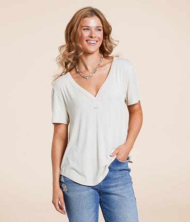 White Crow Ada Ribbed Top front view