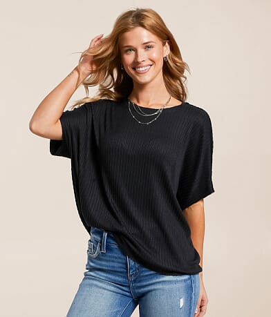 White Crow Ella Ribbed Top front view