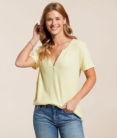 White Crow Jenna Ribbed Top front view