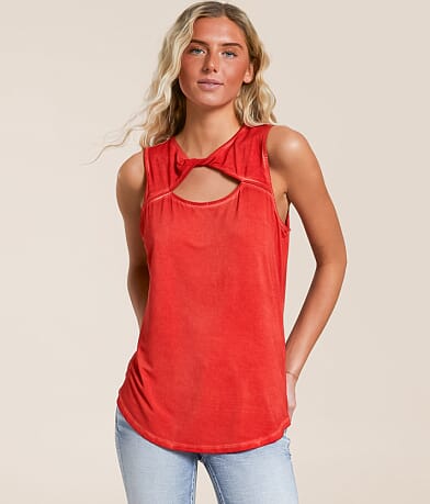 White Crow Ruby Twisted Tank Top front view