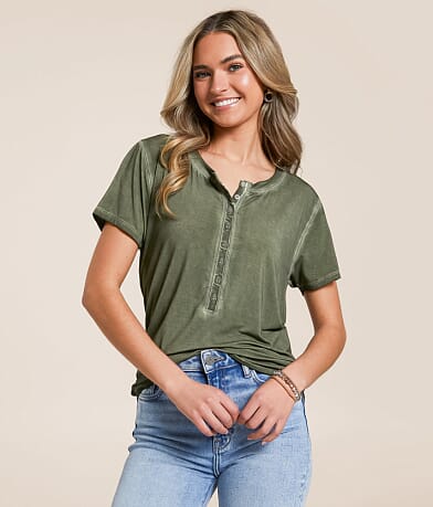 White Crow Sienna Sleek Henley front view