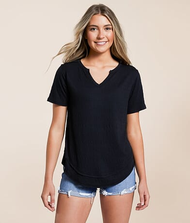 White Crow Textured Top front view