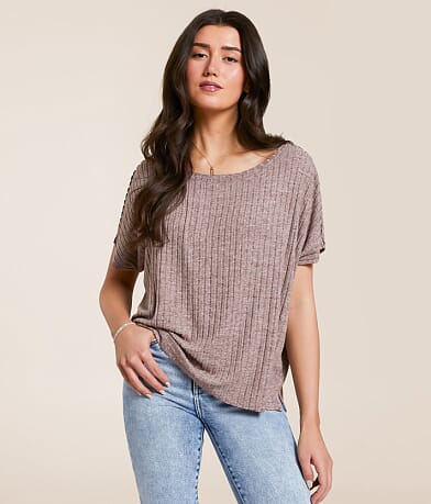White Crow Anna Ribbed Top front view