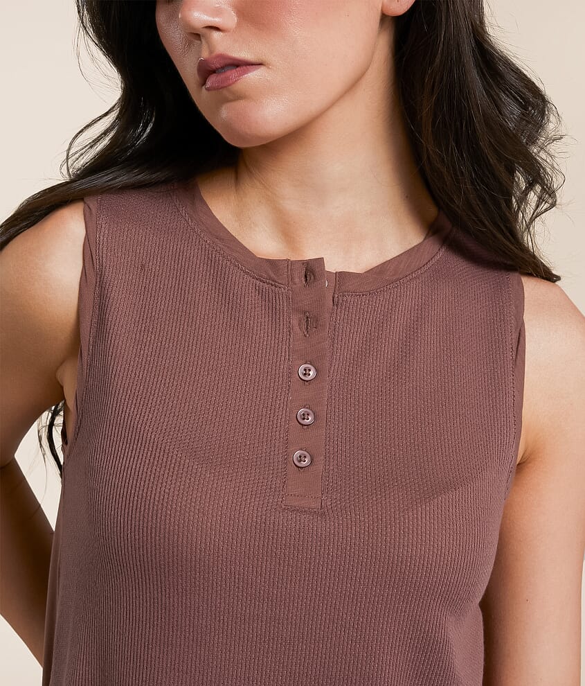 Harrison Twist Henley Tank Top - thumbnail 3