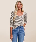 【AAKE】CHUPS STRIPE OVER T Z Supply Striped Top - Women's Shirts & Blouses in Heather
