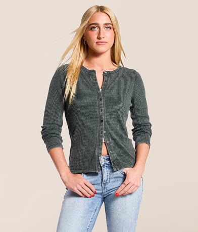 White Crow Gemma Waffle Knit Shirt front view