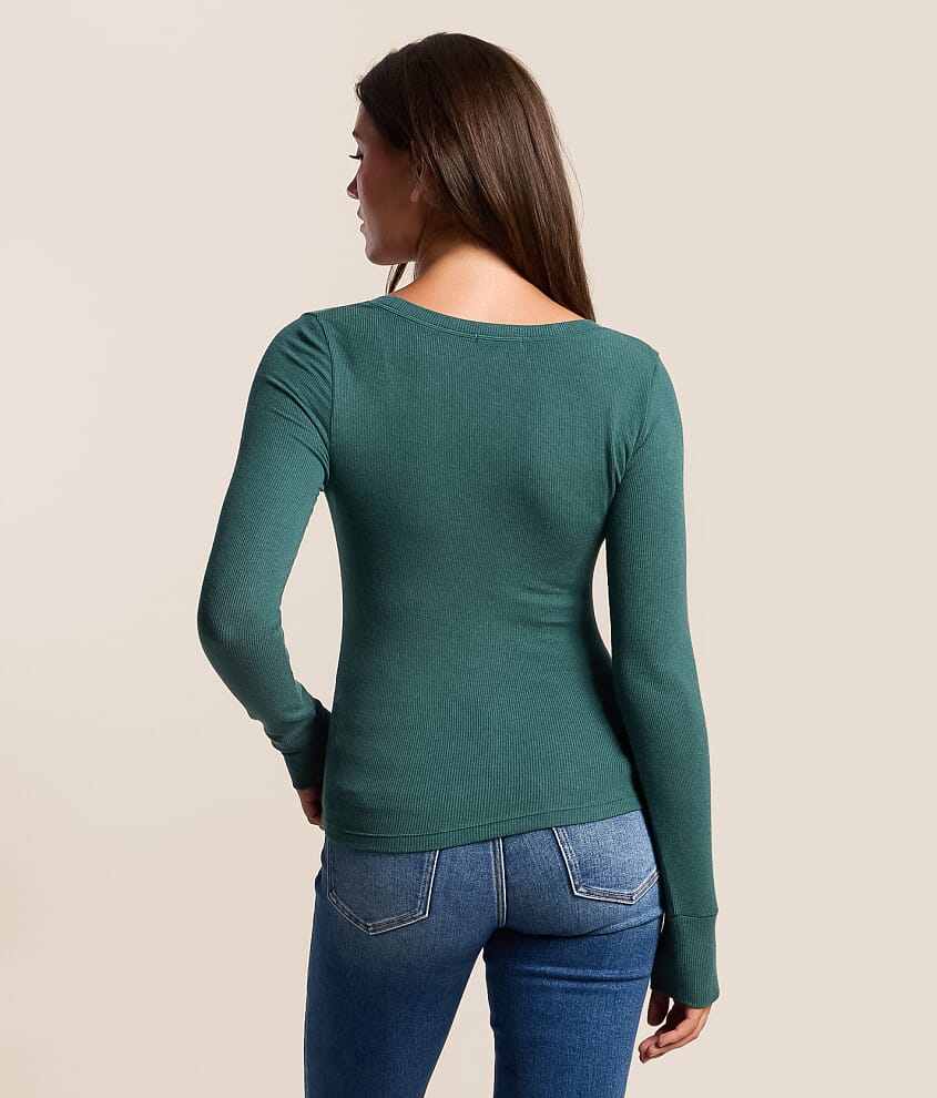 Stella Scoop Neck Heathered Top