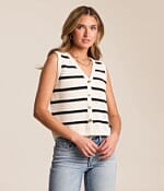 Z Supply Saylor Cropped Sweater Vest - Women's Sweaters in White