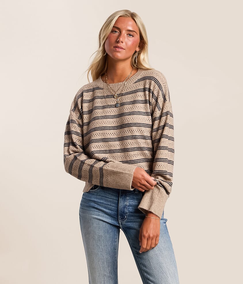 Jill Striped Pointelle Sweater