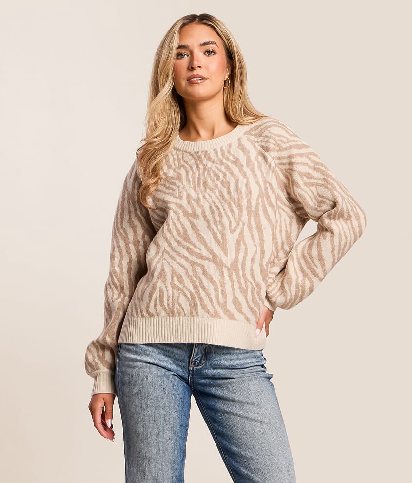 Z Supply Faye Zebra Sweater - Women's Sweaters in Zebra Soapstone