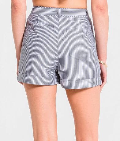Rag Poets Anzio Woven Striped Short BACK
