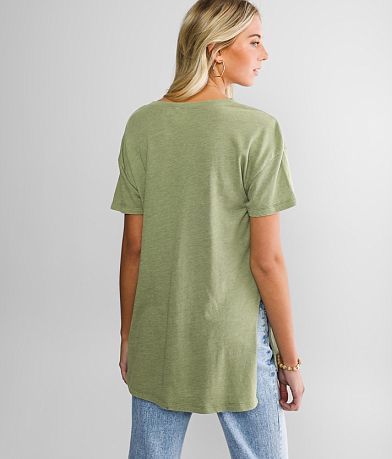 White Crow Split Neck Tunic T-Shirt BACK