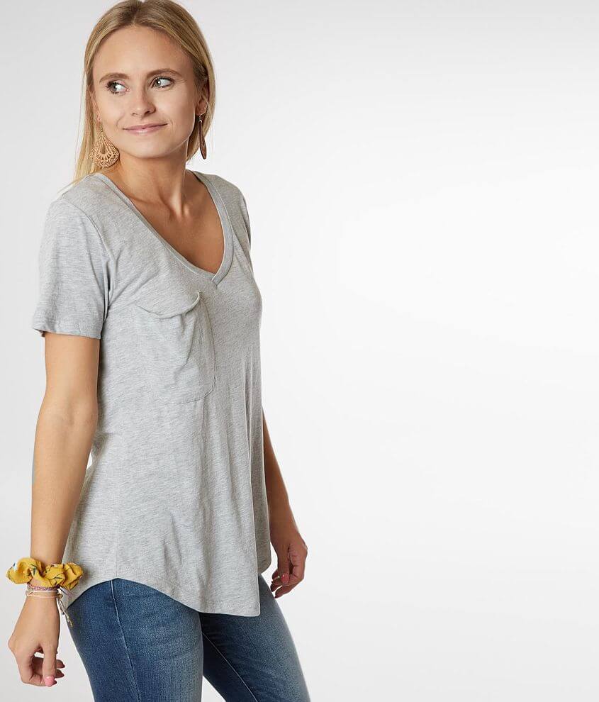 v neck burnout tee