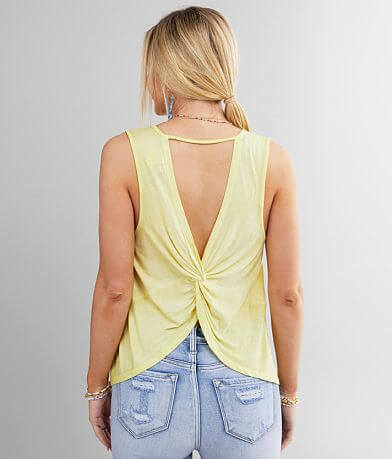 White Crow Lupita Open Twist Back Tank Top back view