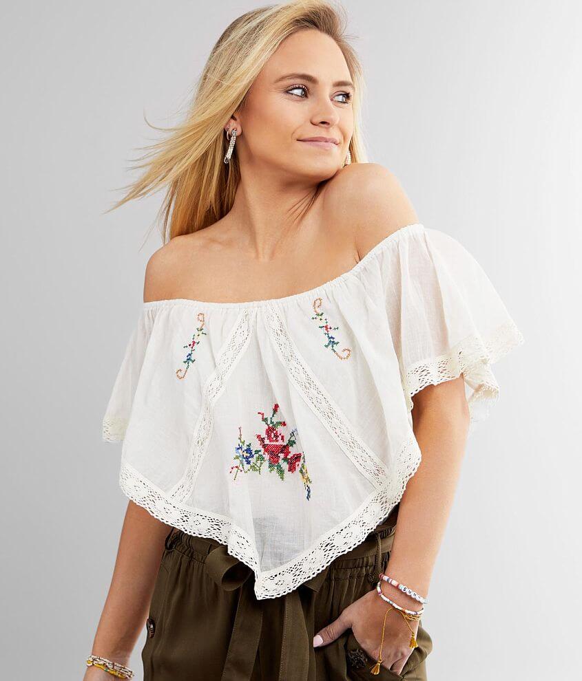 White Crow Lucia Off The Shoulder Top front view