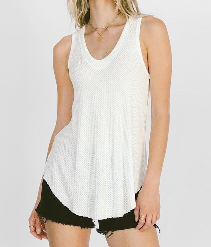 White Crow Olinda Waffle Knit Tank Top front view