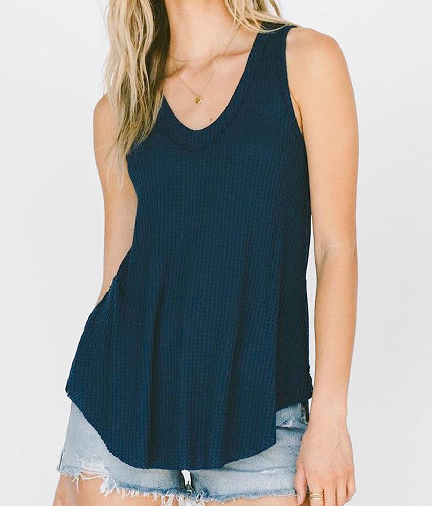White Crow Olinda Waffle Knit Tank Top front view