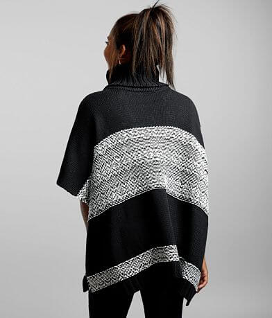 White Crow Lorena Pulled Stitch Poncho Sweater BACK
