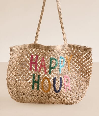 Z Supply Happy Hour Jute Tote front view