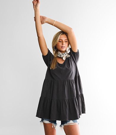 Z Supply Ocean Tiered Tunic Top front view