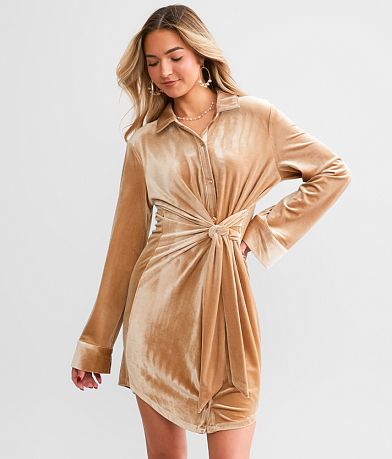 Z Supply Velvet Wrap Dress FULL_LEFT_SIDE