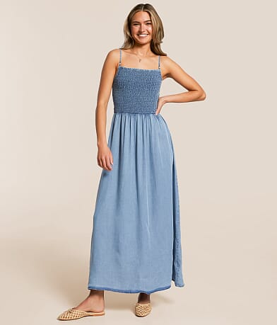 Z Supply Bayside Chambray Midi Dress front view