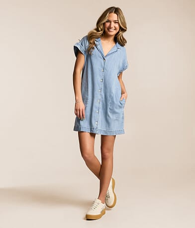 Z Supply New Day Twill Mini Dress - Women's Dresses in Light
