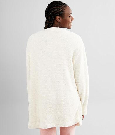 Z Lounge Carrie Fuzzy Cardigan Sweater back view