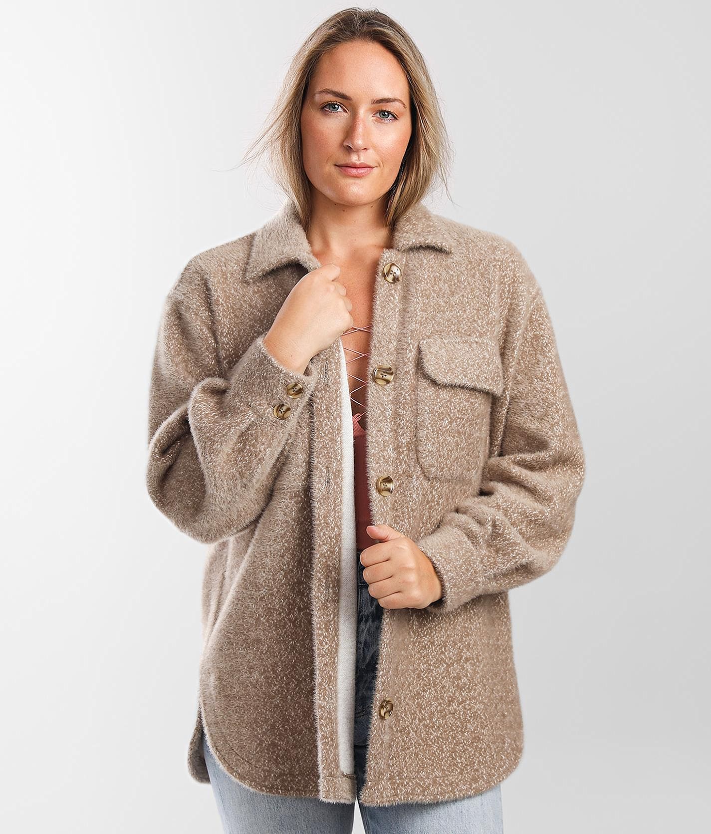 Z Supply Trucker Jacket - Women's Coats & Jackets in Heather Latte