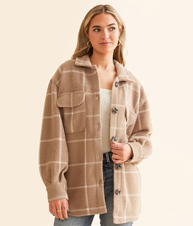 Z Supply Eyelash Plaid Shacket front view