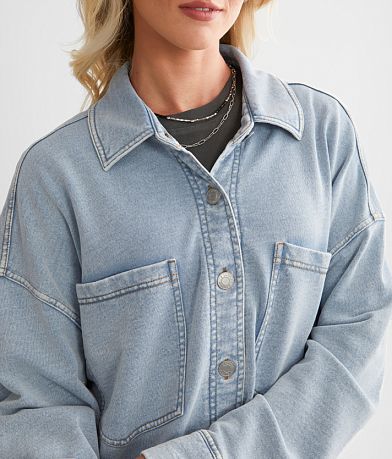 Z Supply All Day Knit Denim Shirt MISC_DETAIL_1