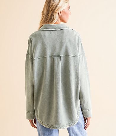 Z Supply All Day Washed Knit Shacket BACK