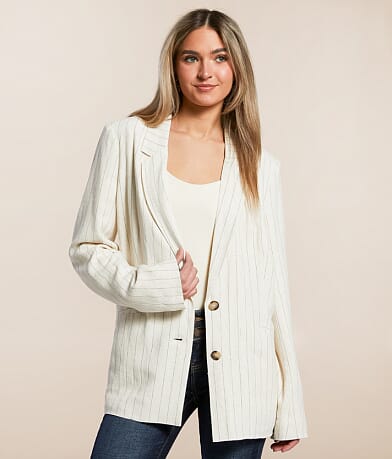 Z Supply Livingstone Pinstripe Blazer front view