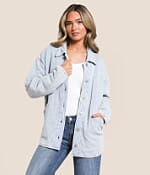Z Supply Boulder Quilted Knit Denim Jacket - Women's Coats
