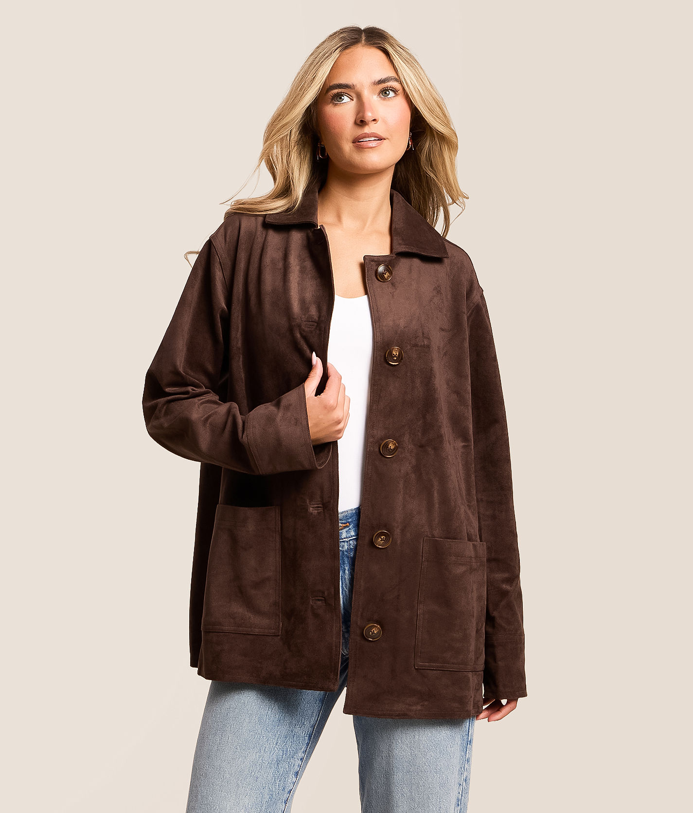 Z Supply Decker Faux Suede Shacket - Women's Coats & Jackets in
