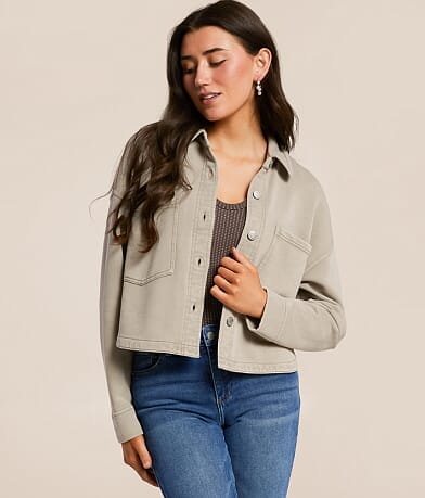 Z Supply All Day Cropped Shacket front view