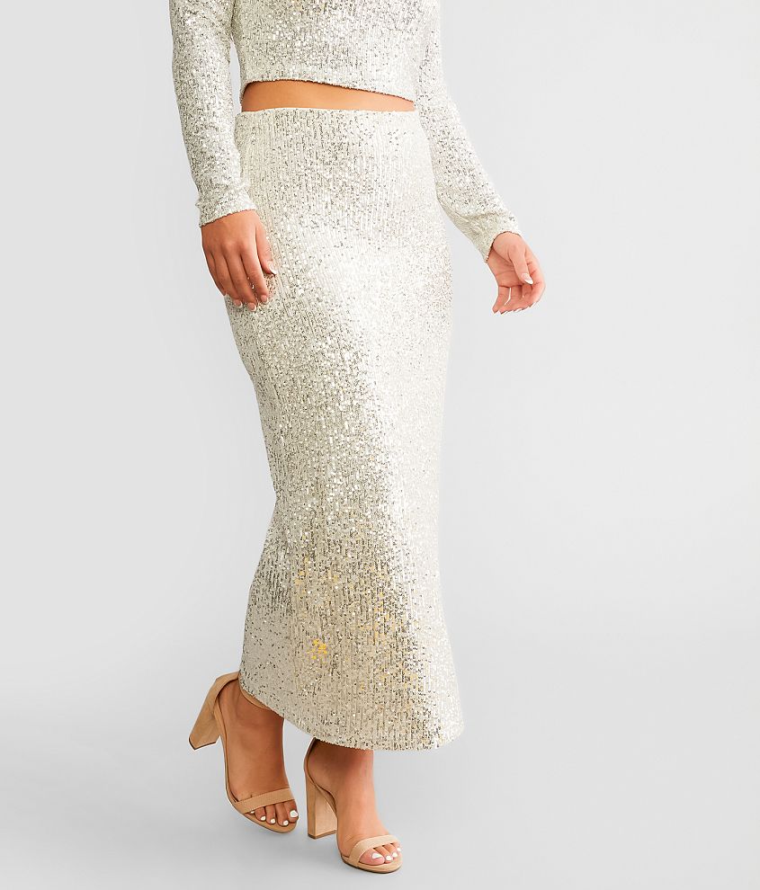 Z Supply Saturn Sequin Maxi Skirt front view