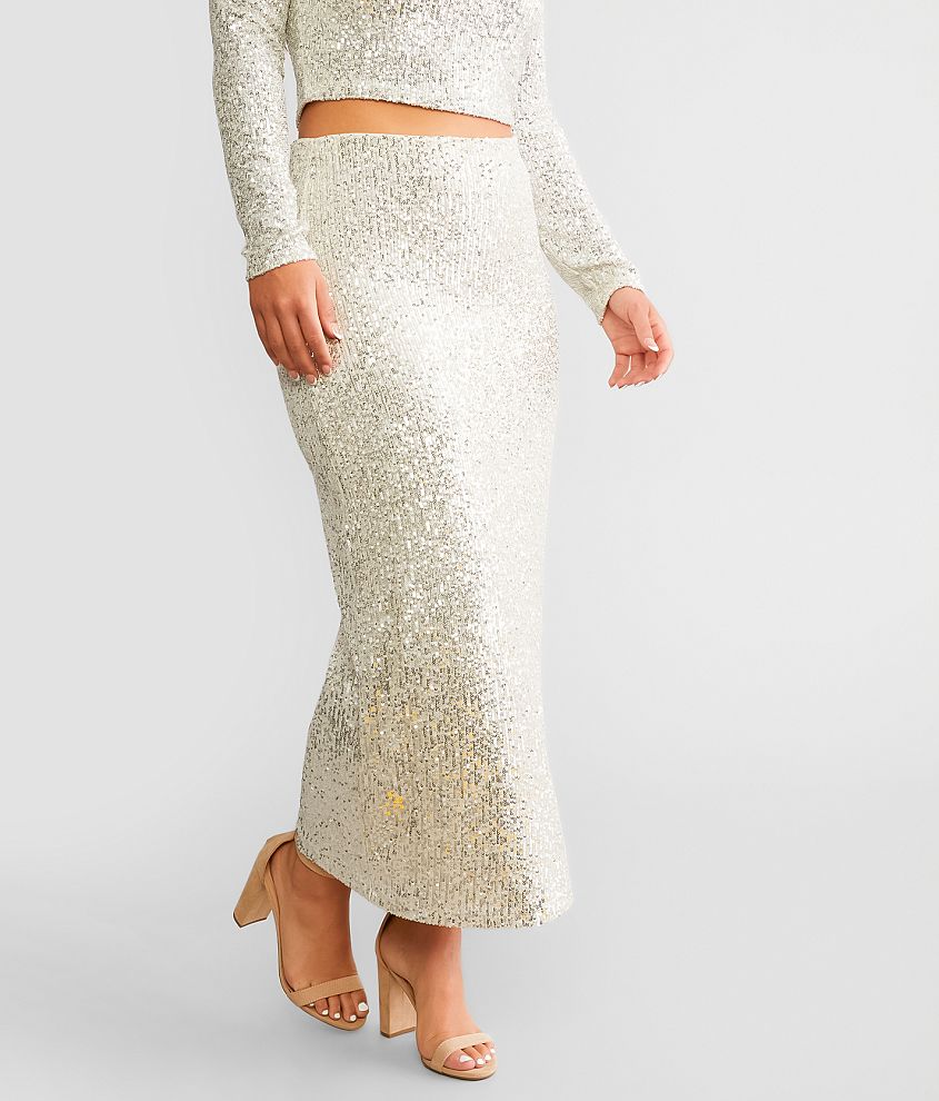 Sequin maxi outlet skirt