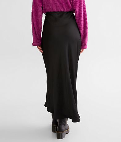 Z Supply Europa Satin Maxi Skirt back view