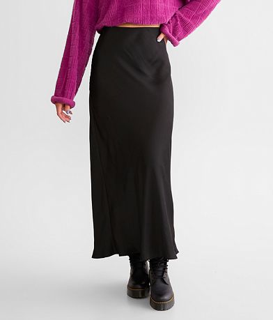 Z Supply Europa Satin Maxi Skirt front view