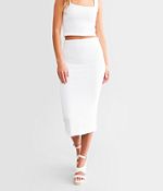 【604SERVICE】WOMEN EXPANDABLE CROPPED SKIRT WHITE 604SERVICE Expandable Cropped Skirt - White | International