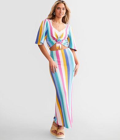 Z Supply Iman Prism Maxi Skirt front view