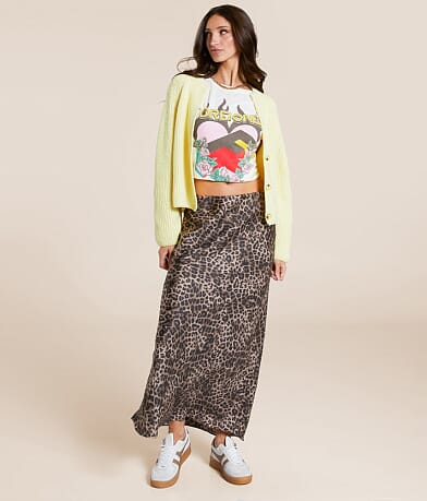 Z Supply Leopard Europa Maxi Skirt front view